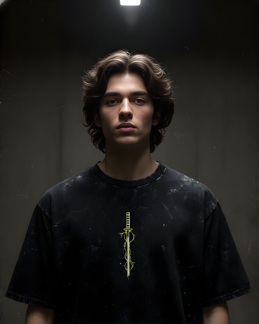 Zenitsu Agatsuma Acid-Washed Oversized Tee