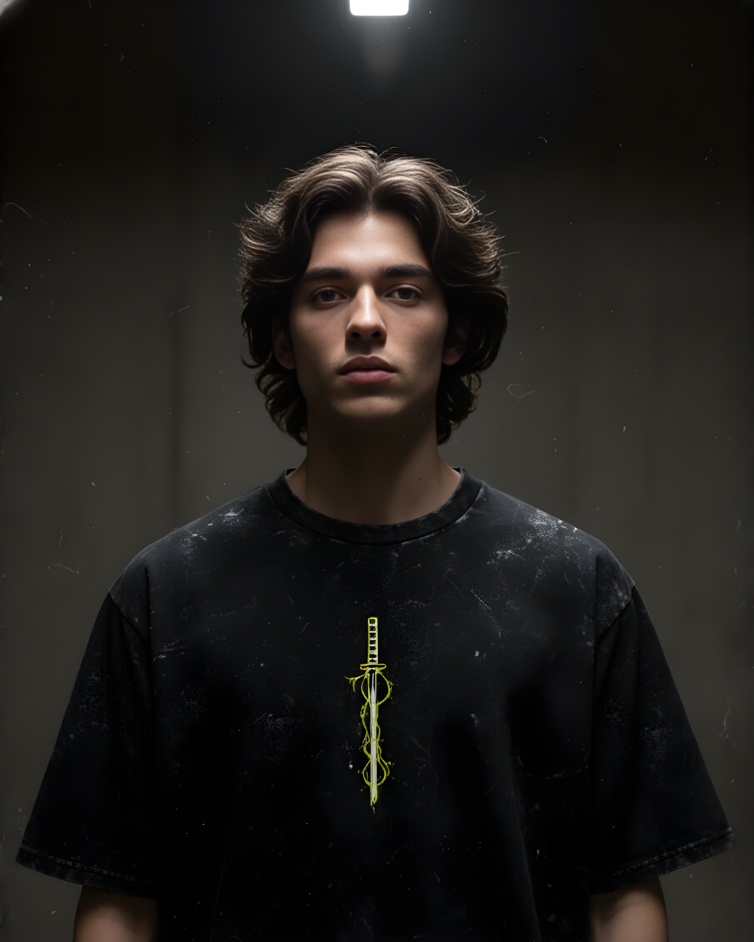 Zenitsu Agatsuma Acid-Washed Oversized Tee