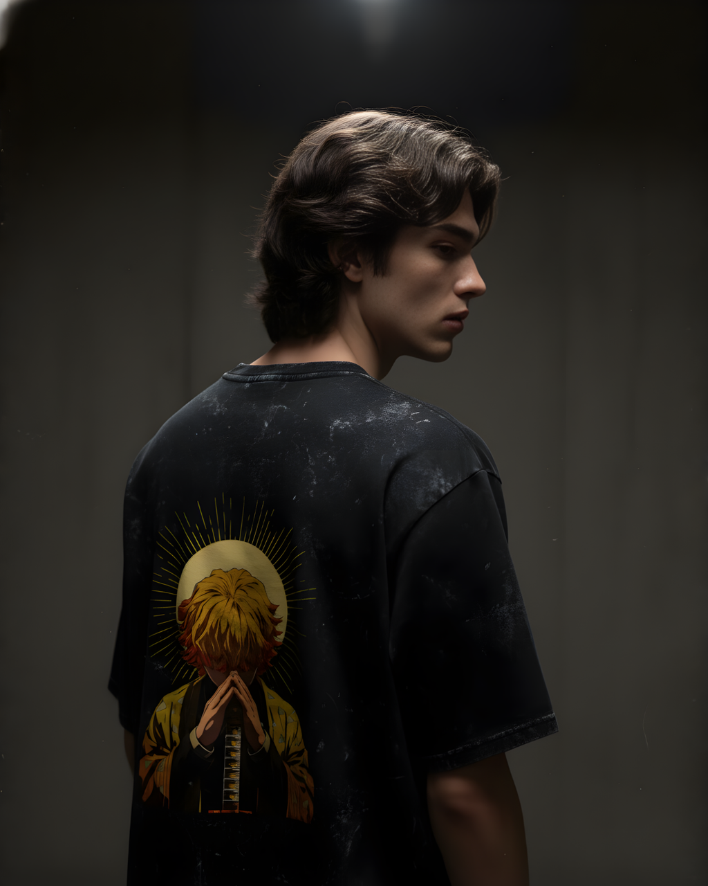 Zenitsu Agatsuma Acid-Washed Oversized Tee
