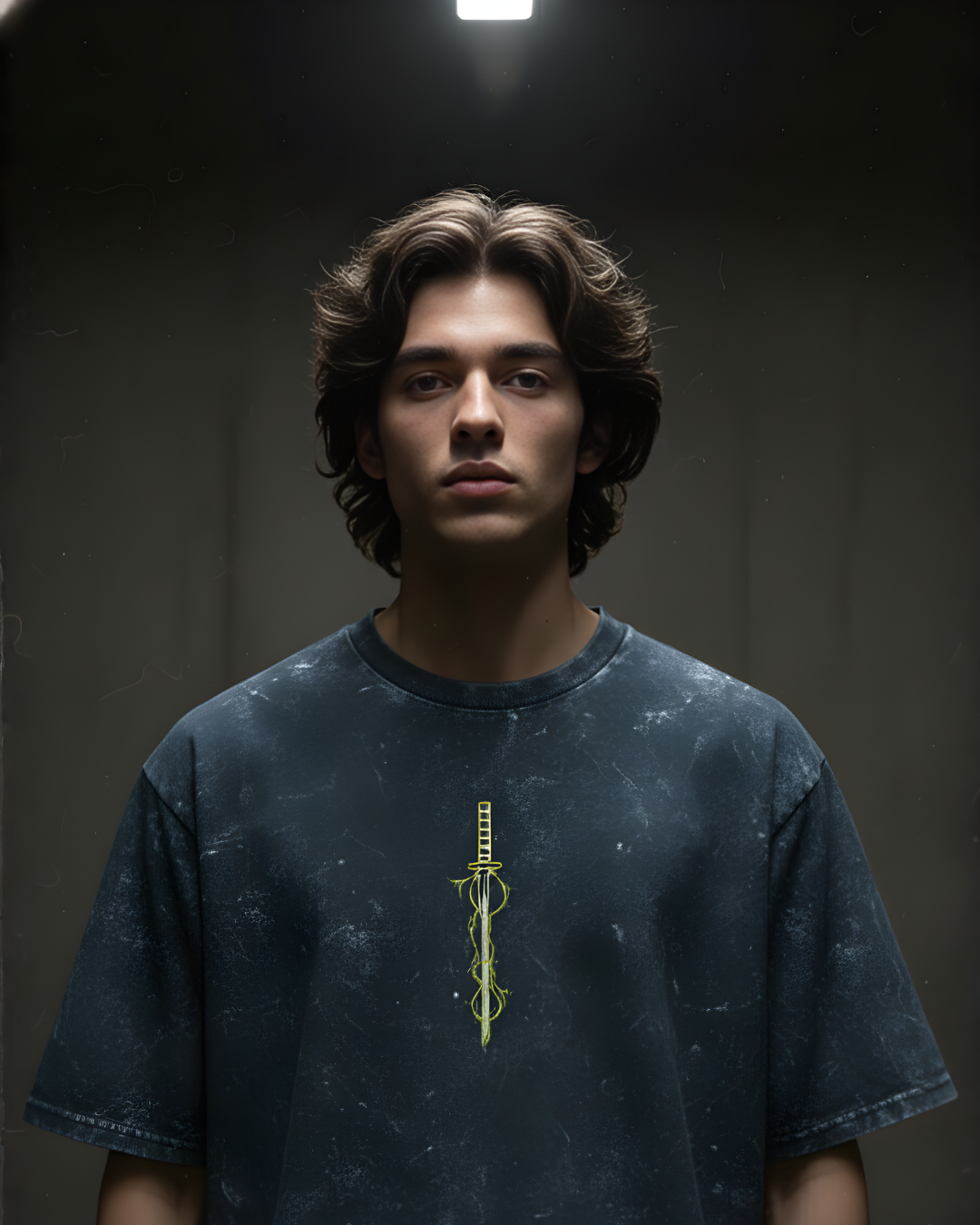 Zenitsu Agatsuma Acid-Washed Oversized Tee