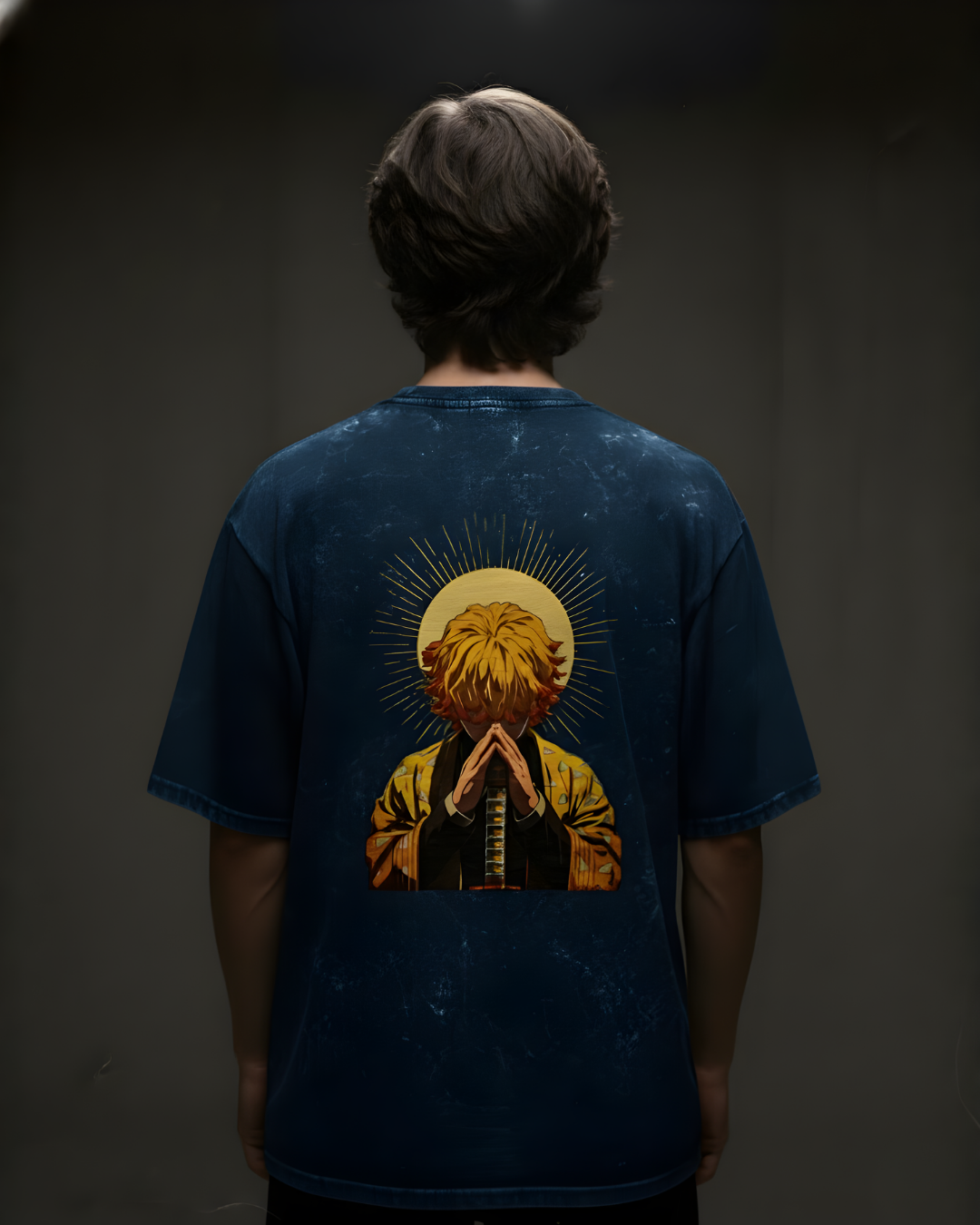 Zenitsu Agatsuma Acid-Washed Oversized Tee