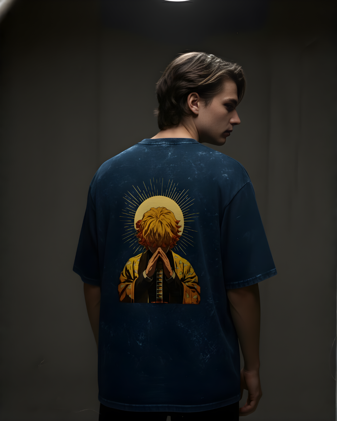 Zenitsu Agatsuma Acid-Washed Oversized Tee